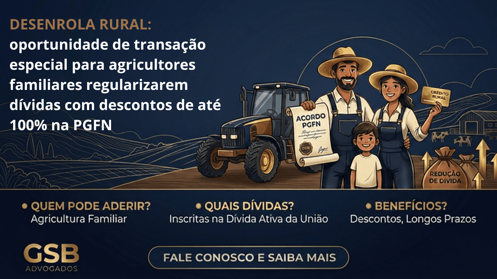 DESENROLA RURAL: oportunidade de transação especial para agricultores familiares regularizarem dívidas com descontos de até 100% na PGFN